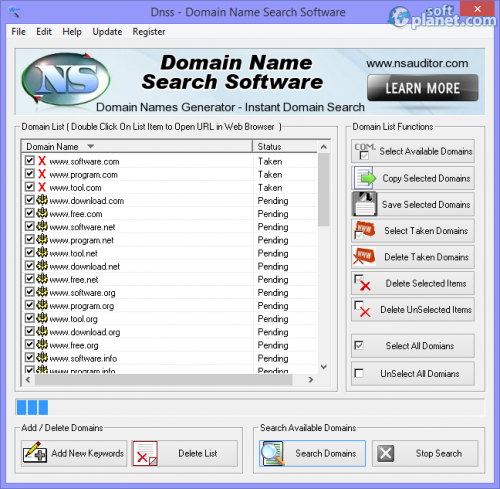 Dnss Domain Name Search Software 2.1 Dnss Domain Name Search Software 2.1