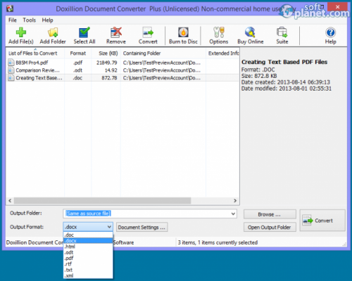 Multi-format document file converter