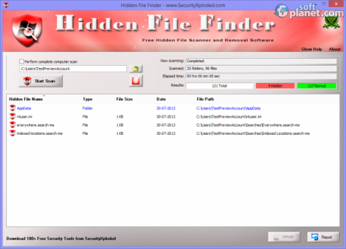 Hidden File Finder 2.5 Hidden File Finder 2.5
