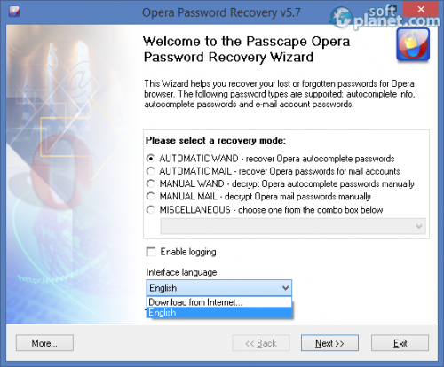 Opera Password Recovery 5.7.0.450 Opera Password Recovery 5.7.0.450