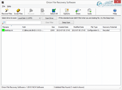 Orion File Recovery Software 1.11 Orion File Recovery Software 1.11