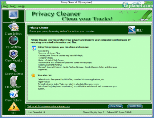 Privacy Cleaner 6.50 Privacy Cleaner 6.50