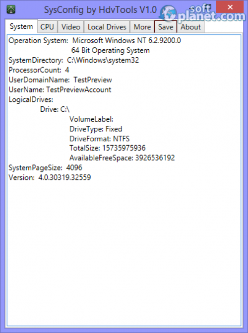 SysConfig 1.0 SysConfig 1.0
