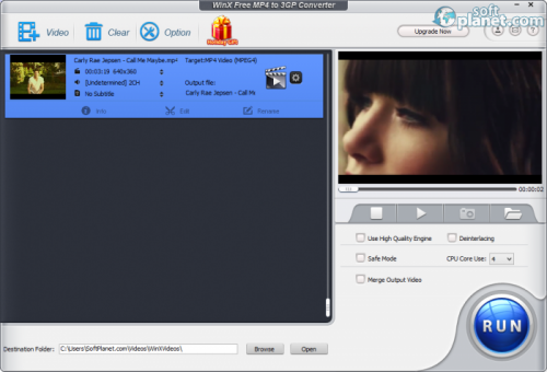 WinX Free MP4 to 3GP Converter 5.0.2 WinX Free MP4 to 3GP Converter 5.0.2